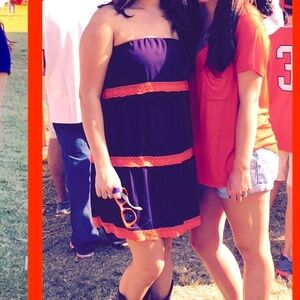 Size Medium Pixi & Ivy 3 tiered purple & orange mini dress!